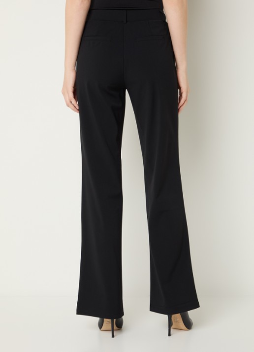 Expresso High waist bootcut fit pantalon van travelstof - achterkant zwart