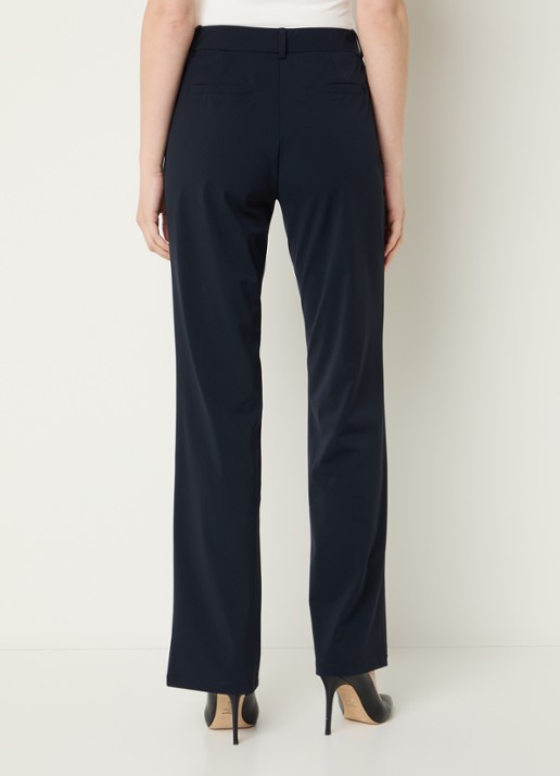 Expresso High waist bootcut fit pantalon van travelstof - achterkant donkerblauw