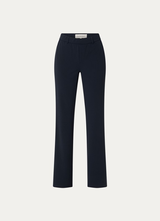 Expresso High waist bootcut fit pantalon van travelstof - voorkant 3 donkerblauw