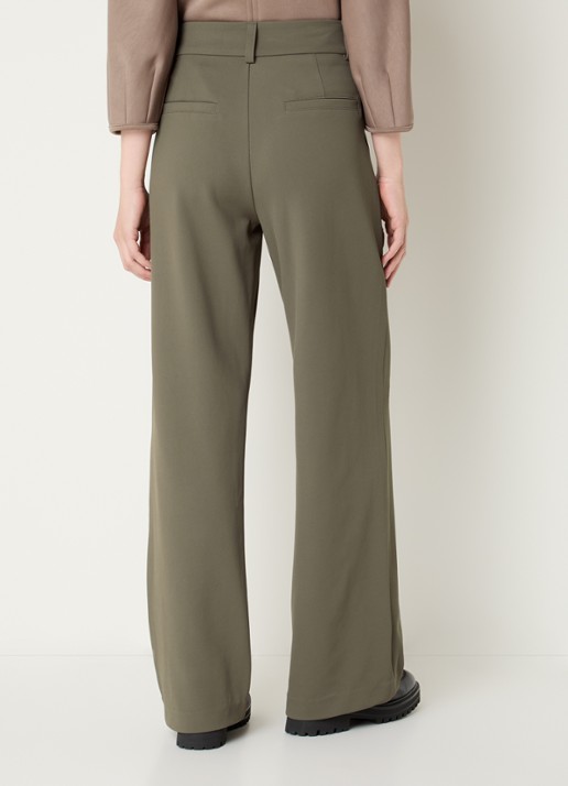 Expresso High waist flared fit broek met steekzakken - achterkant zand