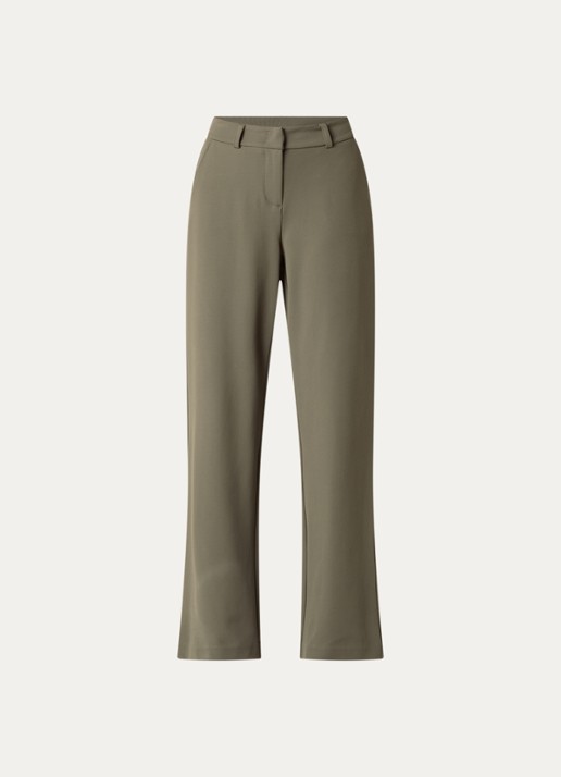 Expresso High waist flared fit broek met steekzakken - voorkant 2 zand