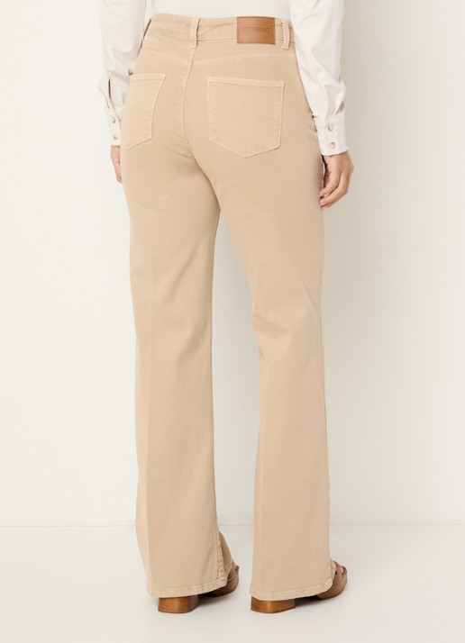 Expresso High waist flared fit chino met steekzakken - achterkant 6 beige