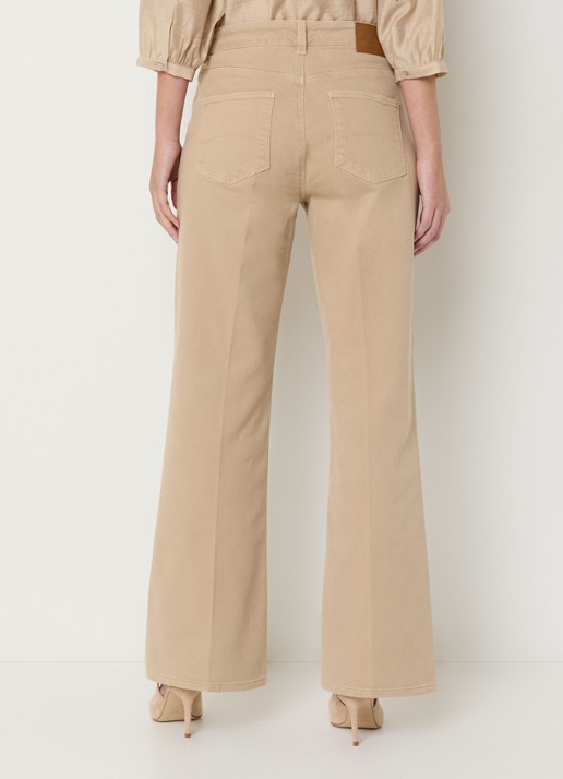 Expresso High waist flared fit chino met steekzakken - achterkant 7 beige