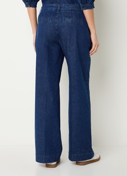 Expresso High waist flared jeans met donkere wassing - achterkant indigo