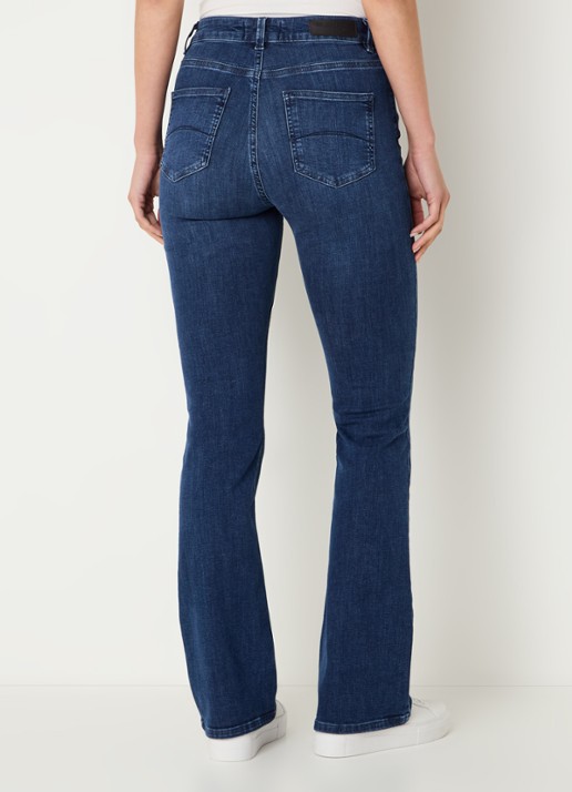 Expresso High waist flared jeans met steekzakken - achterkant 5 indigo