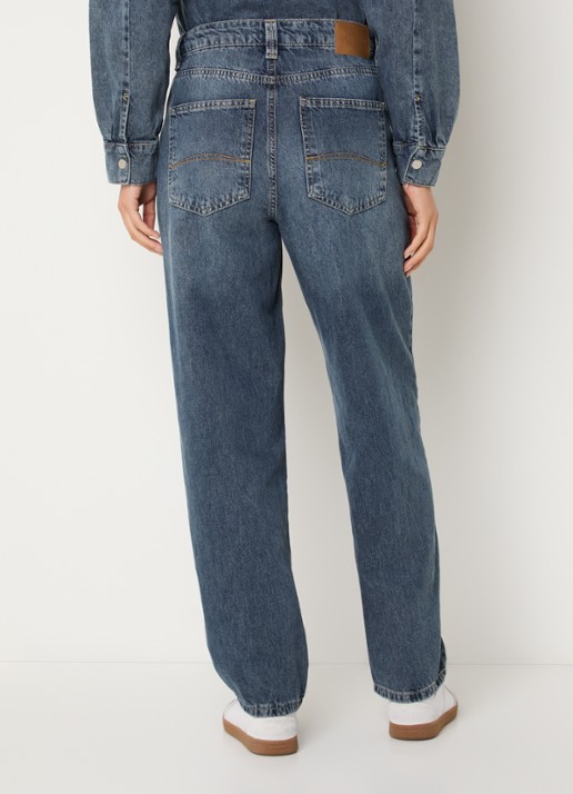 Expresso High waist straight fit jeans met medium wassing - achterkant 3 indigo