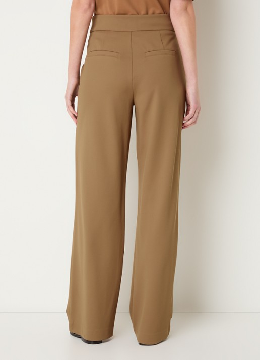Expresso High waist straight fit pantalon met steekzakken - achterkant camel