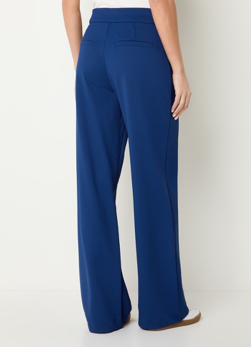Expresso High waist straight fit pantalon met steekzakken - achterkant royalblauw