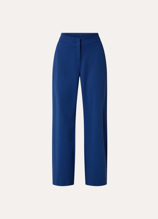 Expresso High waist straight fit pantalon met steekzakken - voorkant 3 royalblauw