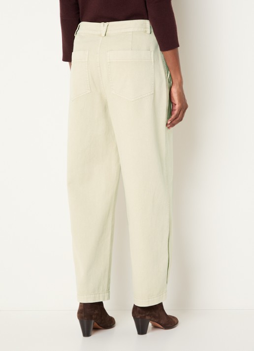 Expresso High waist wide fit jeans met steekzakken - achterkant 4 lichtgeel