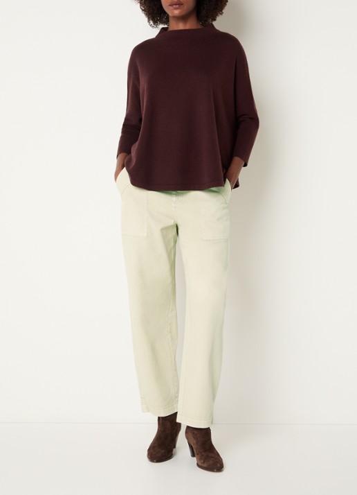 Expresso High waist wide fit jeans met steekzakken - voorkant 3 lichtgeel