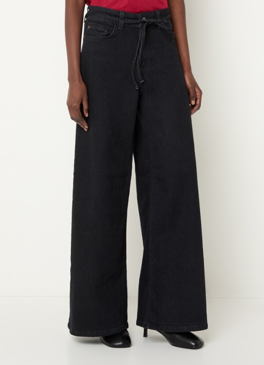Expresso High waist wide leg jeans met strikceintuur