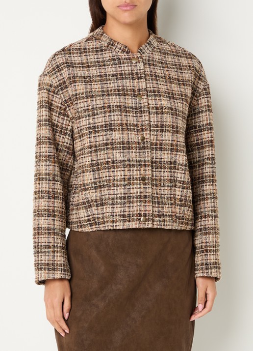 Expresso Jack met tweed-look en ronde hals