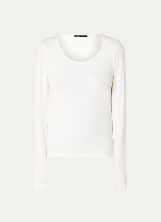 Expresso Longsleeve met ronde hals - voorkant 2 gebroken wit