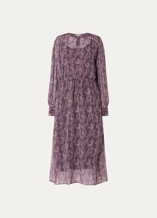 Expresso Maxi tuniekjurk met print - voorkant paars