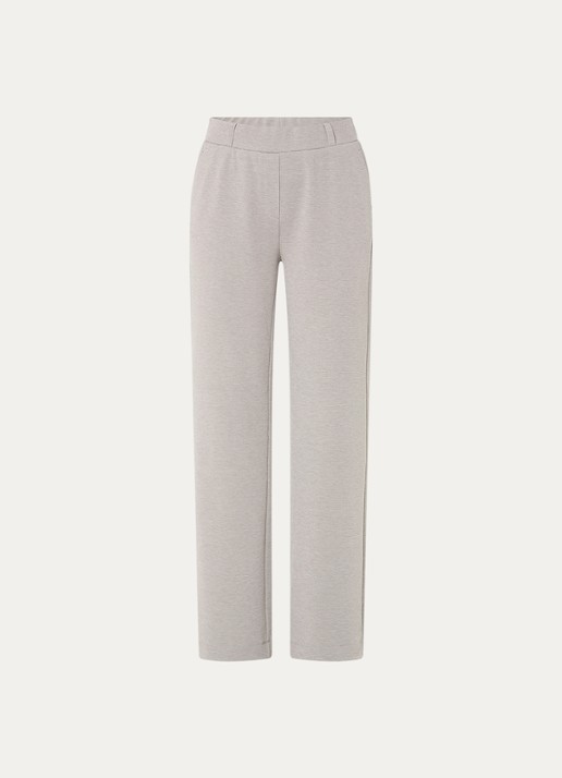 Expresso Mid waist flared fit broek met steekzakken - voorkant 2 lichtgrijs