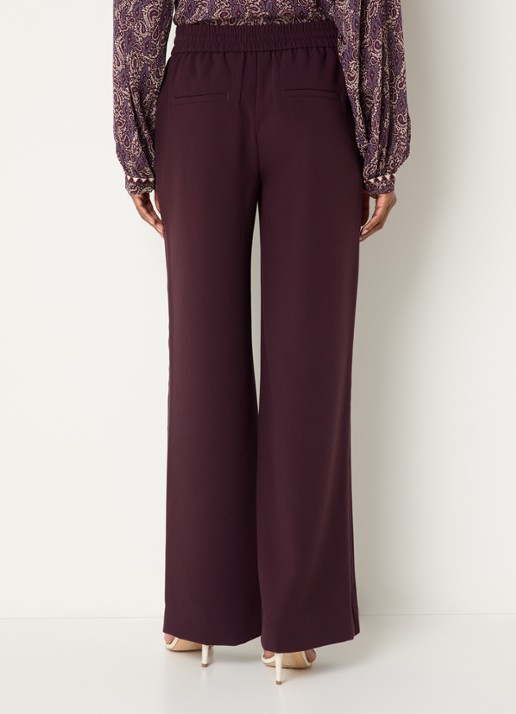 Expresso Mid waist flared fit broek met steekzakken - achterkant 3 aubergine