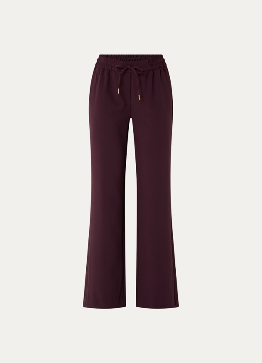 Expresso Mid waist flared fit broek met steekzakken - voorkant aubergine