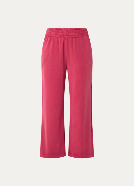 Expresso Mid waist loose fit joggingbroek met steekzakken - voorkant kersenrood
