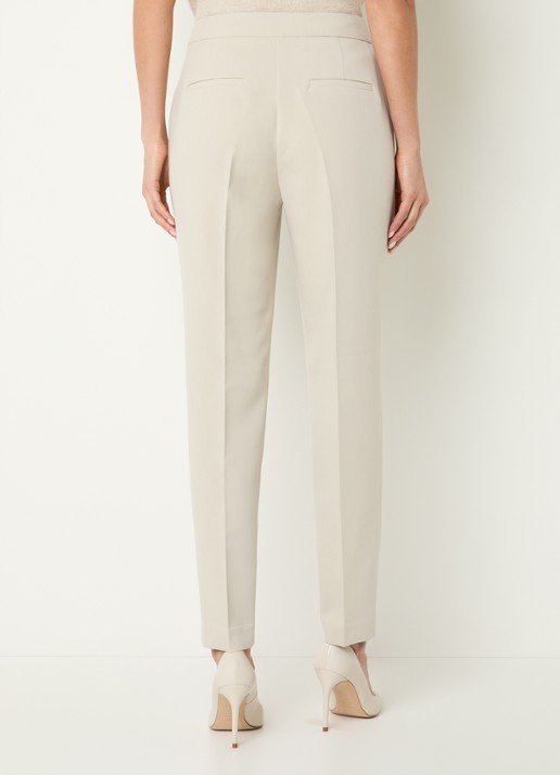 Expresso Mid waist regular fit pantalon met steekzakken - achterkant 4 beige