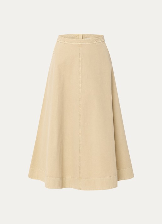 Expresso Midi rok in linnenblend met steekzakken - voorkant 5 beige