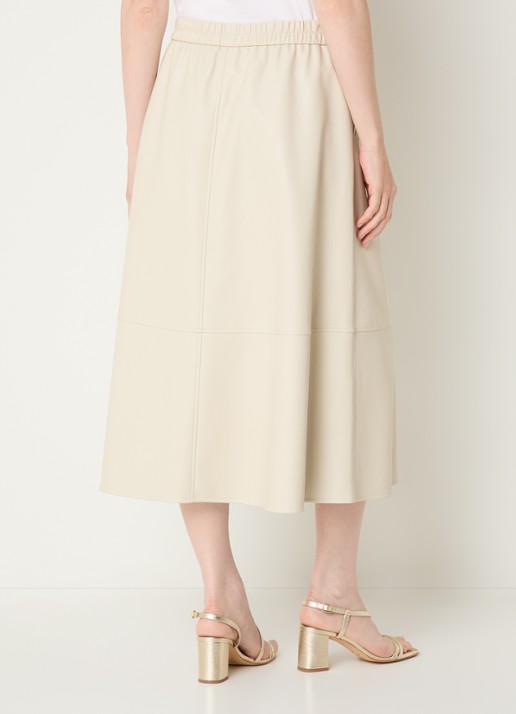 Expresso Midi rok van imitatieleer - achterkant 2 beige