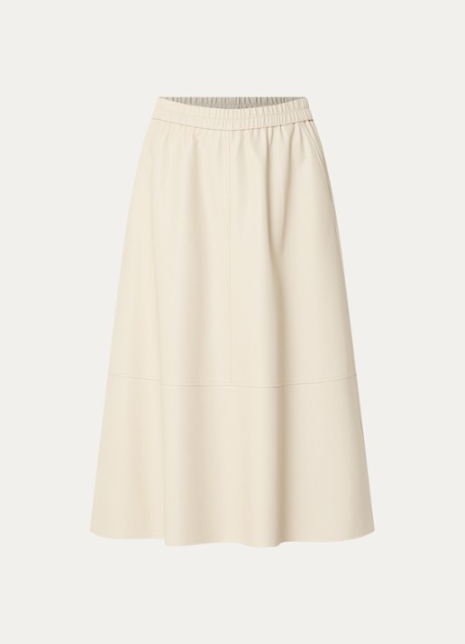 Expresso Midi rok van imitatieleer - voorkant 3 beige