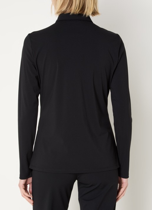 Expresso Noos blouse van travelstof - achterkant 4 zwart