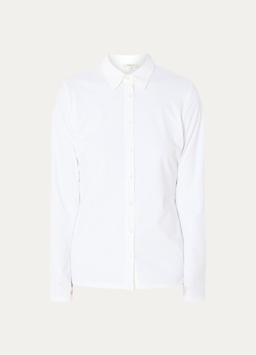 Expresso Noos blouse van travelstof - voorkant 2 wit