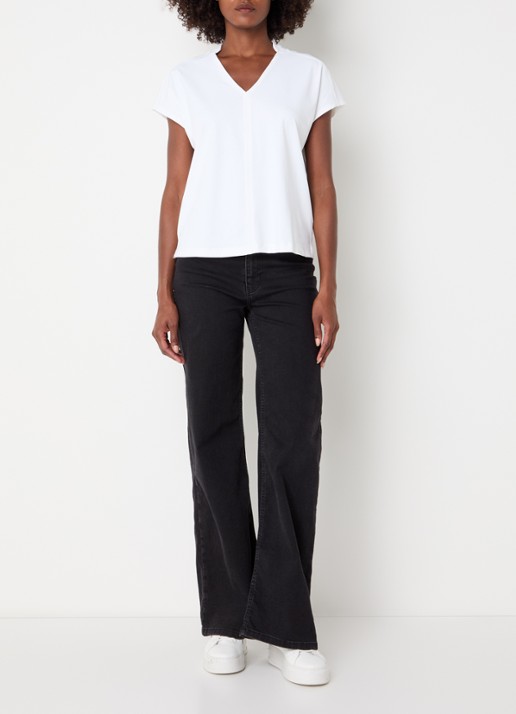 Expresso Noos T-shirt met V-hals - voorkant 2 wit