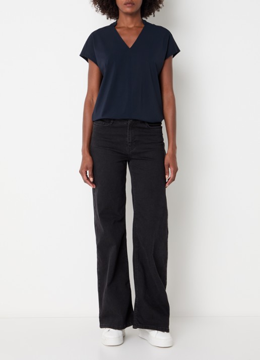 Expresso Noos T-shirt met V-hals - voorkant 3 donkerblauw