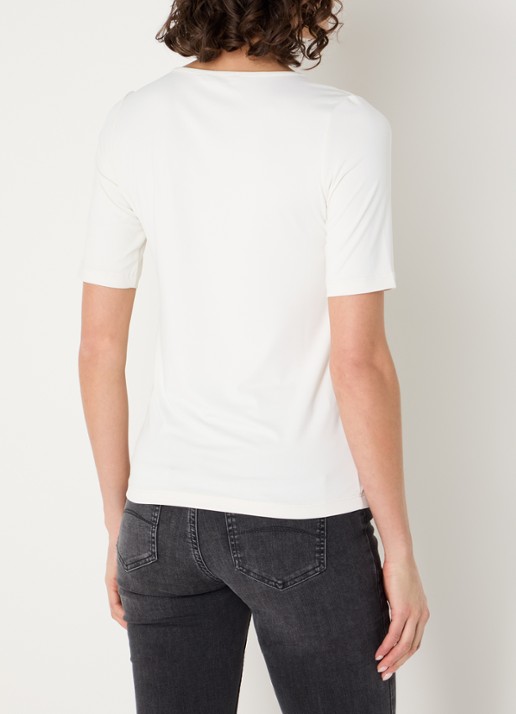 Expresso Noos T-shirt met V-hals - achterkant 4 vanillegeel