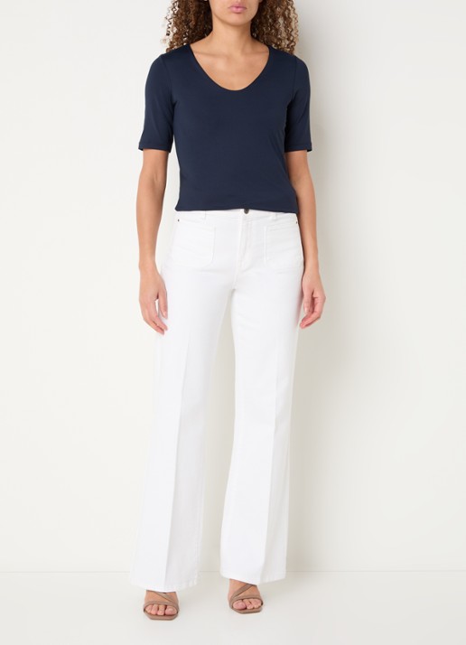 Expresso Noos T-shirt met V-hals - voorkant 2 donkerblauw