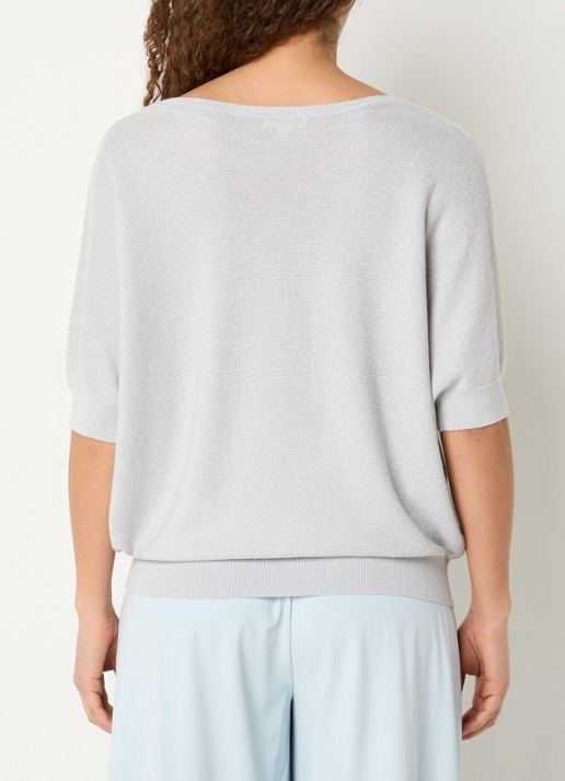Expresso Pullover met lurex en boothals - achterkant 4 grijsmele