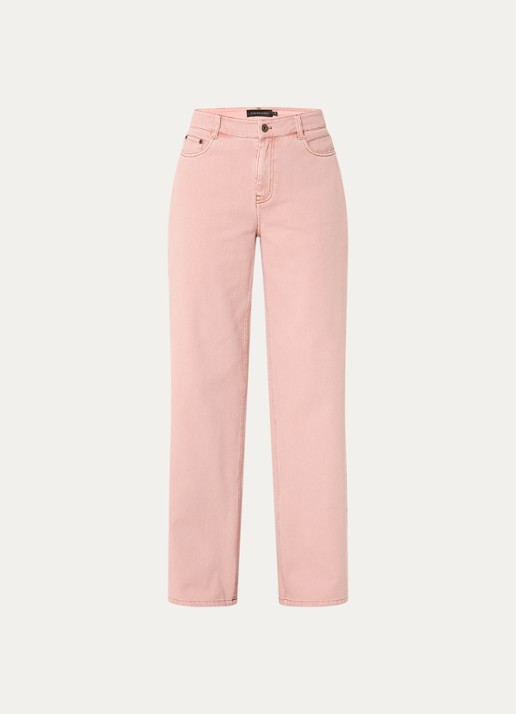 Expresso Rome high waist wide leg jeans met gekleurde wassing - voorkant 4 roze