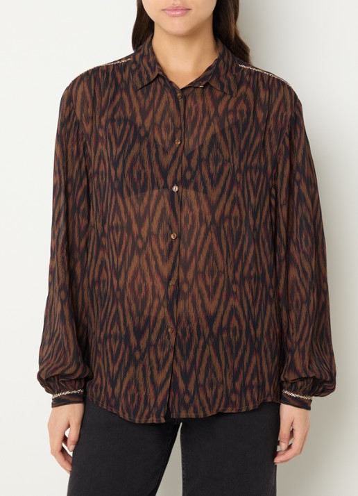 Expresso Semi-transparante blouse met grafische print