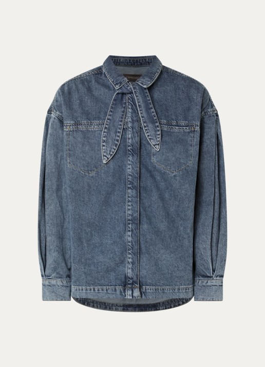 Expresso Spijkerblouse met borstzakken - voorkant 3 indigo