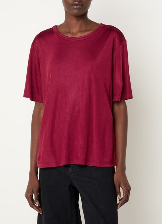 Expresso T-shirt met glanzende finish