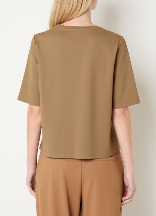 Expresso T-shirt met ronde hals - achterkant camel