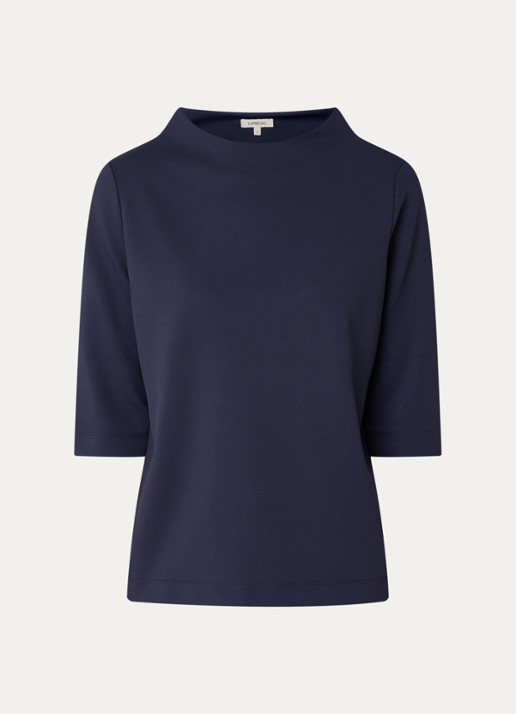 Expresso T-shirt met ronde hals - voorkant 2 donkerblauw