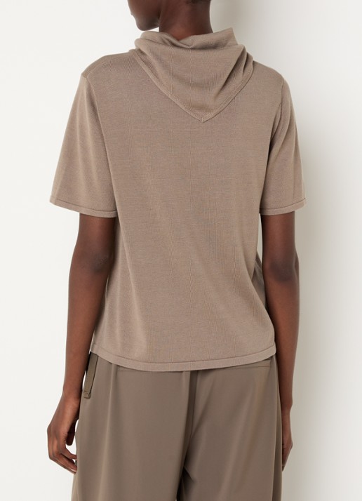 Expresso T-shirt met sjaalkraag - achterkant 2 zand