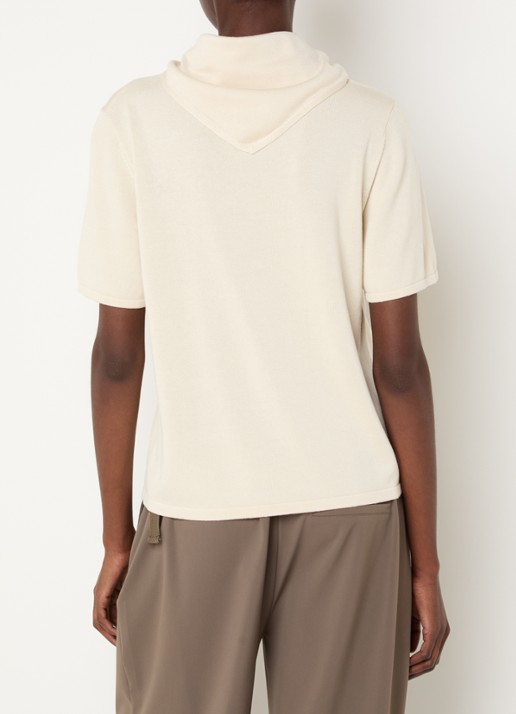 Expresso T-shirt met sjaalkraag - achterkant vanillegeel
