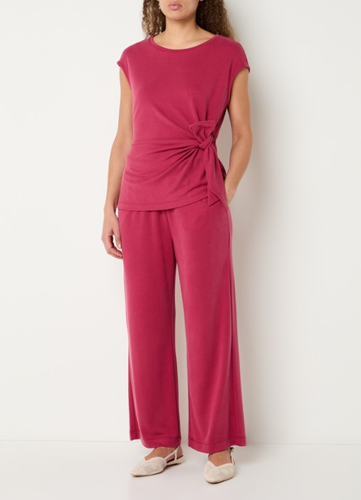 Expresso Top met knoopdetail - voorkant 4 kersenrood