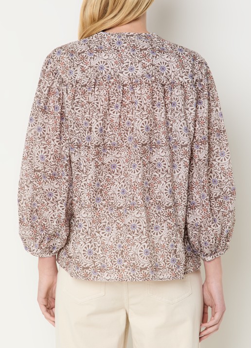Expresso Tuniek met bloemenprint - achterkant beige