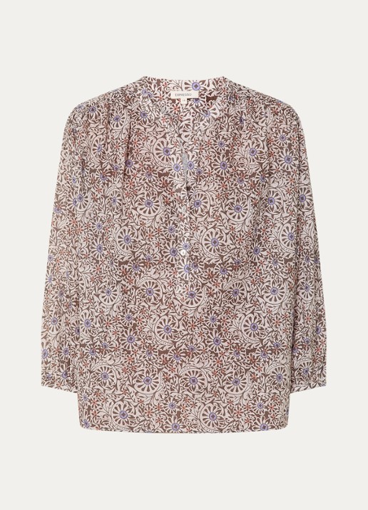Expresso Tuniek met bloemenprint - voorkant 3 beige