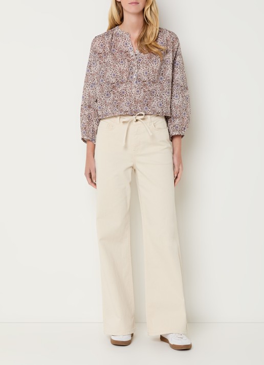 Expresso Tuniek met bloemenprint - voorkant 4 beige