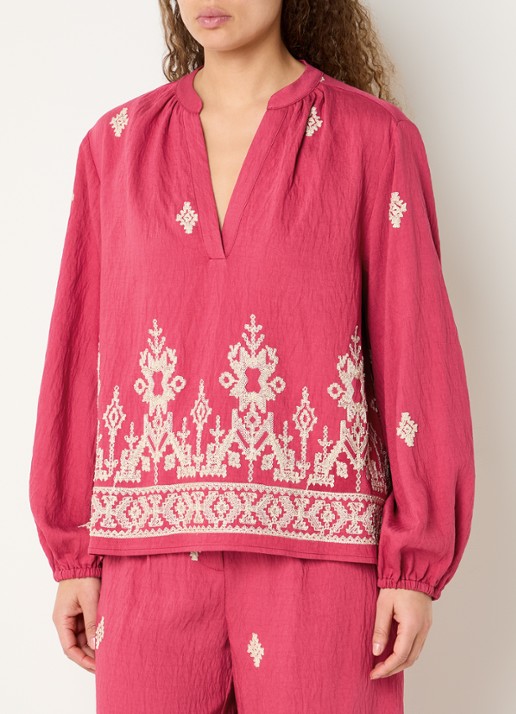 Expresso Tuniek met borduring en pofmouw
