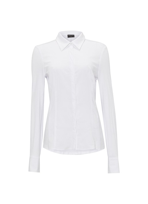 Expresso Xani blouse met jersey mouw - voorkant 2 wit