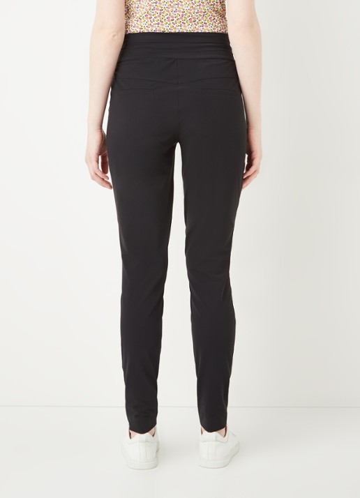 Expresso Xarah high waist slim fit pantalon van travel jersey - achterkant 4 zwart