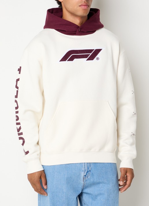 F1 All Hands hoodie met logo- en backprint - achterkant 3 creme